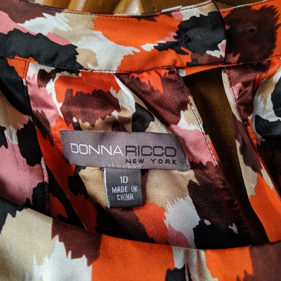 Donna Ricco Red & Pink Floral Sleeveless Dress Size 10 - Picture 7 of 7